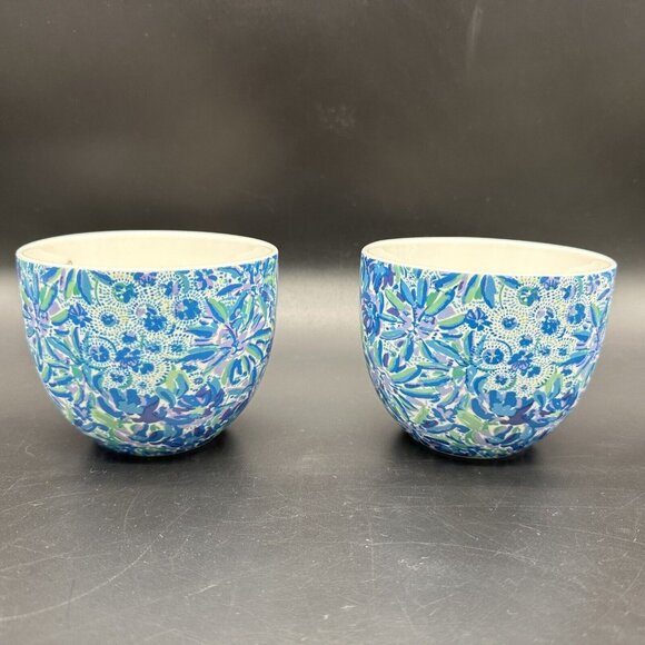 Lilly Pulitzer Mugs Coffee Tea Cups Lion Around Hidden Cat Face Blue Purple - Picture 5 of 11